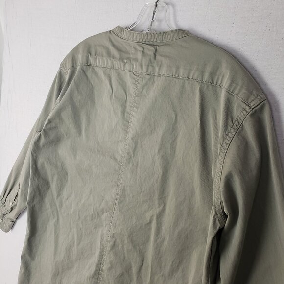 EVERLANE Long-Sleeve Utility Mini Dress Sage Green M Organic Cotton Minimalist - Picture 11 of 16